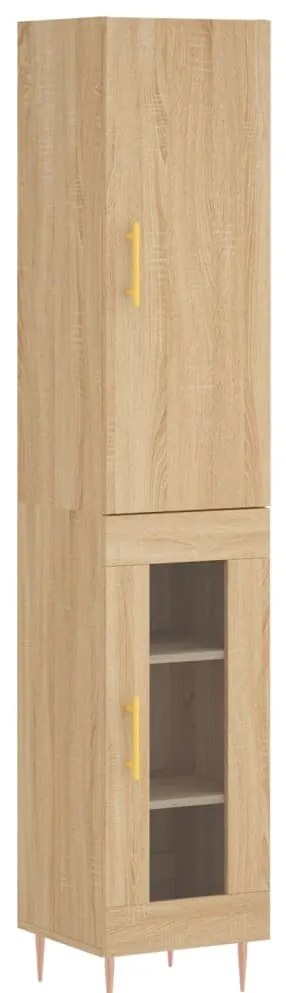 3199036 vidaXL Висок шкаф, сонома дъб, 34,5x34x180 см, инженерно дърво