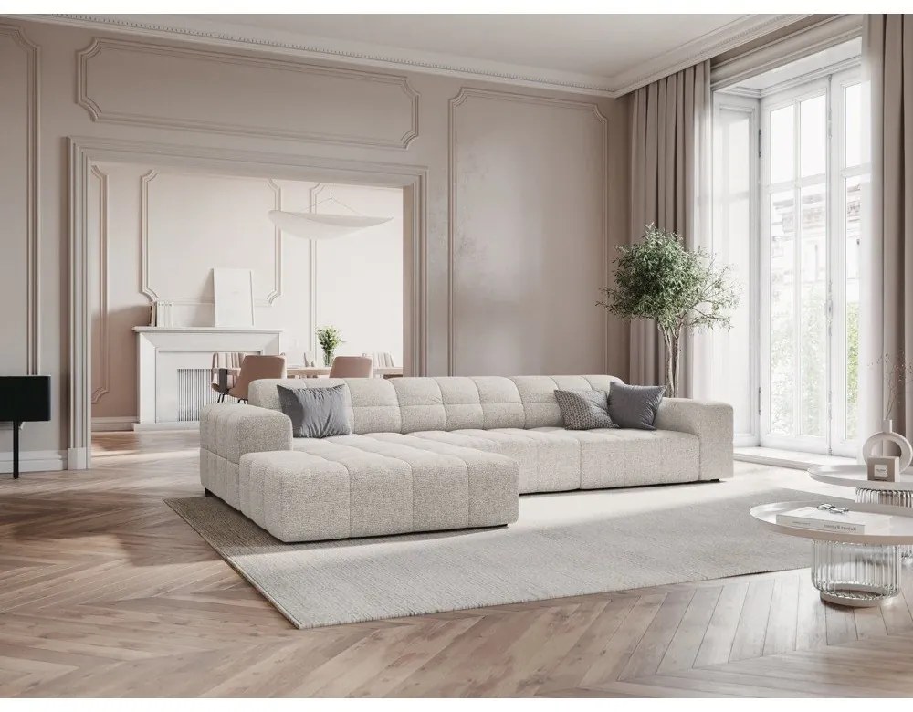 Светлосив ъглов диван (ляв ъгъл) Chicago - Cosmopolitan Design