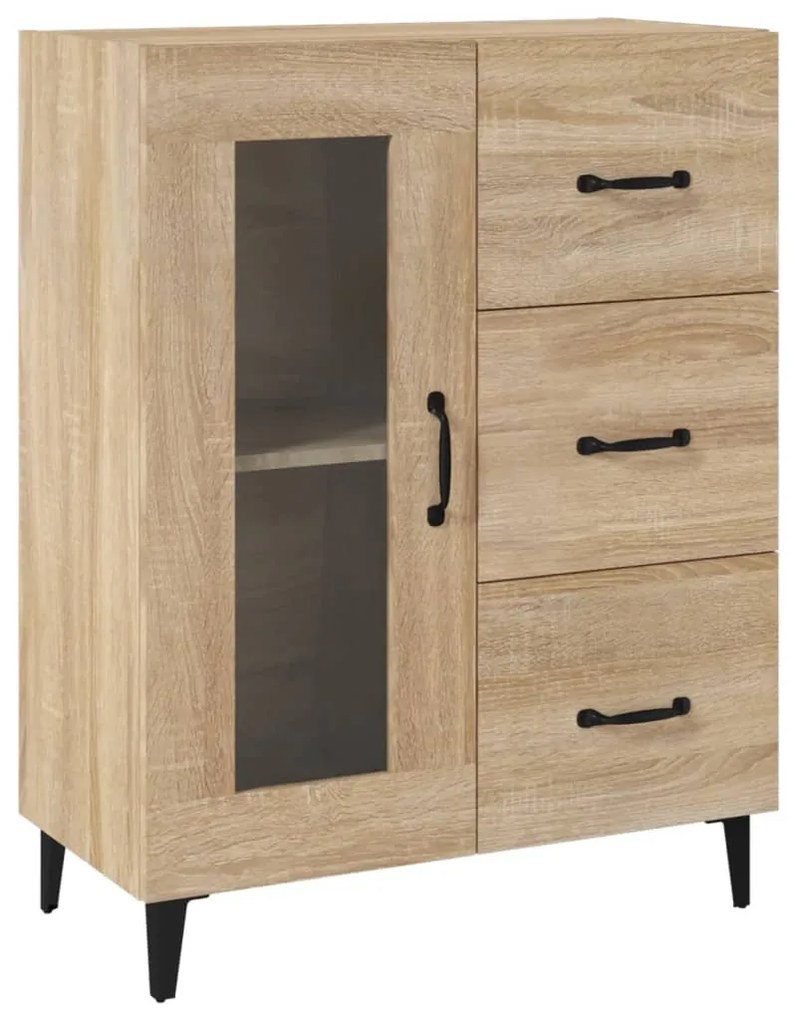812216 vidaXL Сайдборд, дъб сонома, 69,5x34x90 см, инженерно дърво