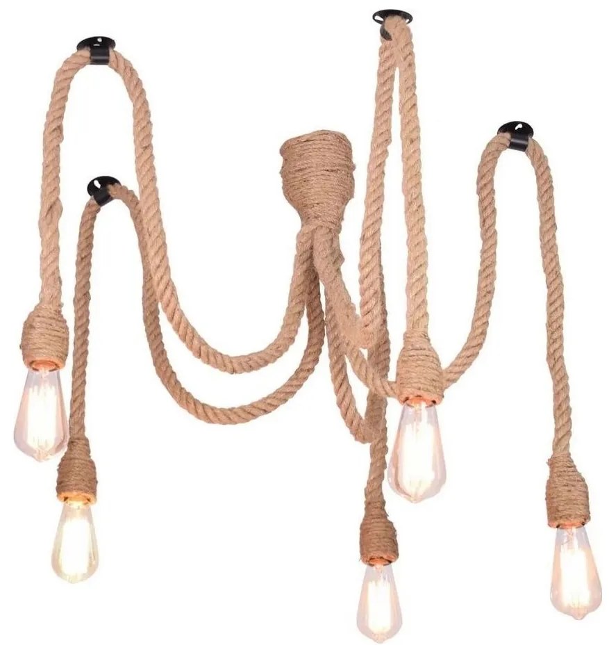 LED Пендел ROPE CASA 5xE27/10W/230V паяк