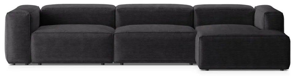 Тъмносив ъглов диван от рипсено кадифе (десен ъгъл) Bergamo – Cosmopolitan Design