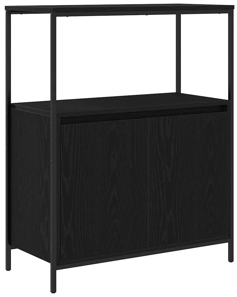 861917 vidaXL Шкаф за баня с рафтове Черен дъб 76,5x35x95 cm