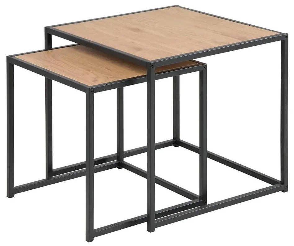 Комплект 2 маси SARON дъб/черно