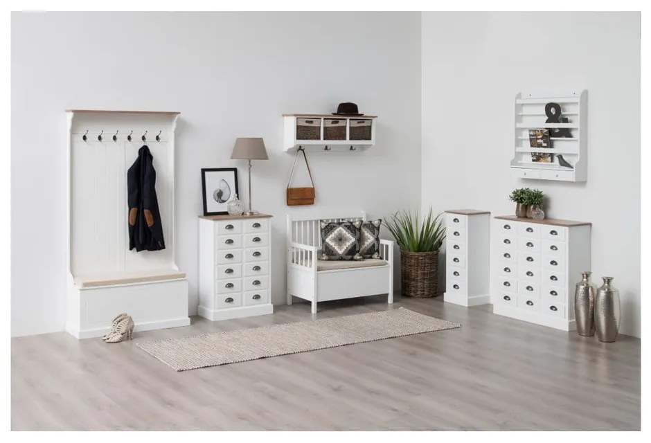 Бяла трапезна пейка със склад Assila Aster - Actona