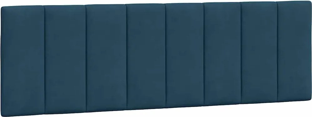 374679 vidaXL Мека табла за легло Hanko, синя, 160 см, кадифе