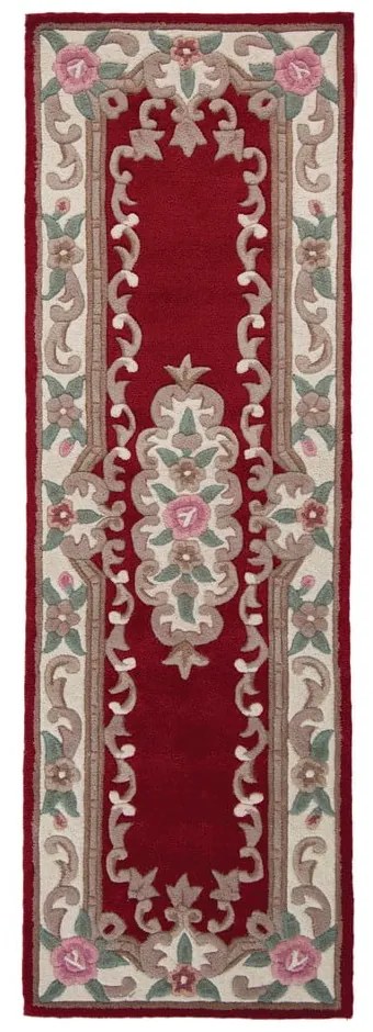 Червен вълнен килим , 67 x 210 cm Aubusson - Flair Rugs