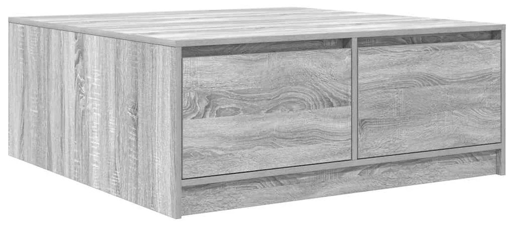 3328404 vidaXL Масичка за кафе с чекмеджета сив сонома 100x100x40 см