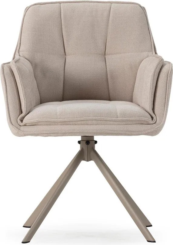 Бежови тапицирани трапезни столове в комплект 2 бр. Keiko – Marckeric