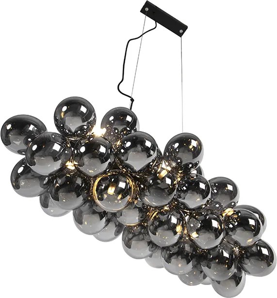 Смарт висяща лампа черна с димно стъкло 8 светлини вкл. Zigbee G9 - Uvas