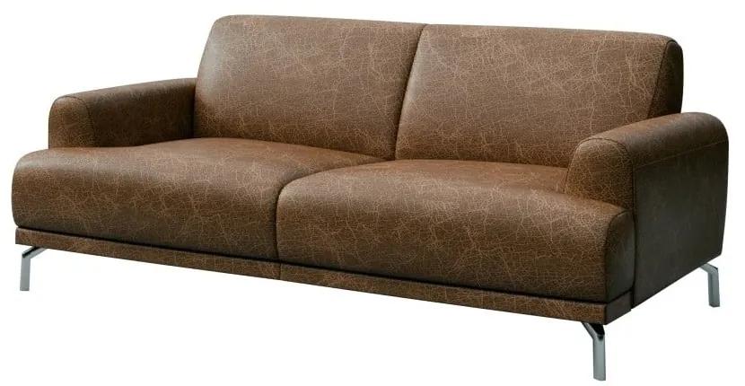 Коняк кафяв кожен диван , 170 см Puzo - MESONICA
