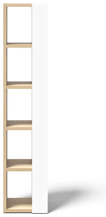 Бяла етажерка за книги в дъб 40x188 cm Ella - TemaHome