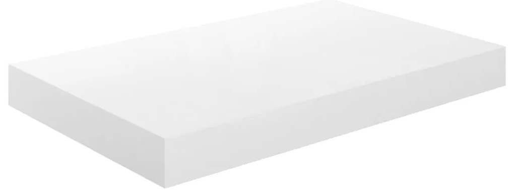 323742 vidaXL Окачен стенен рафт, бял гланц, 40x23x3,8 см, МДФ