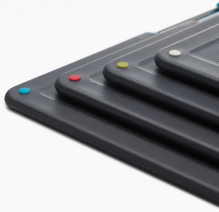 Комплект дъски за рязане Joseph Joseph 60171 Folio, 4 бр, Кутия за съхранение, Черен