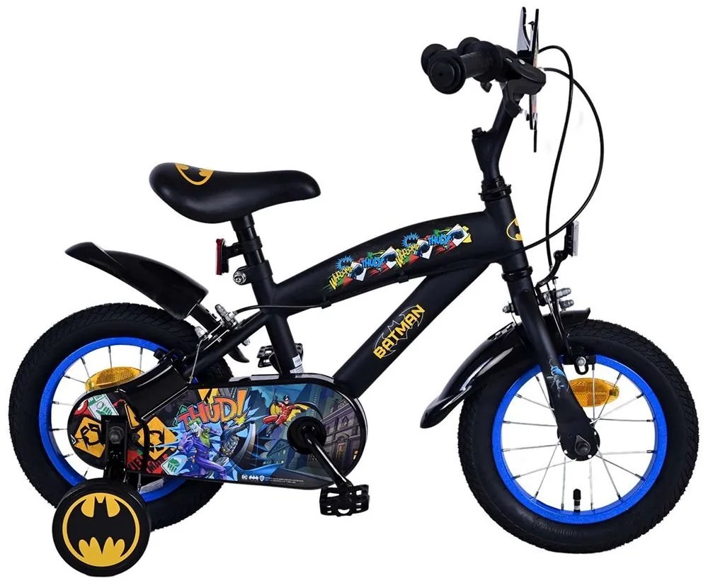 E&amp;L cycles - Детски велосипед с помощни колела, Batman, 12 инча