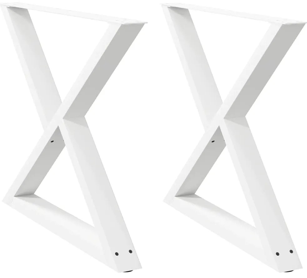 4012733 vidaXL Крака за трапезна маса, 2 бр., бели, 90 x (72-73,3) см, стомана
