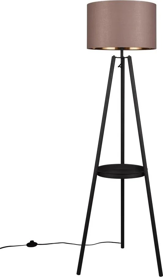 Черна подова лампа с рафт (височина 152 cm) Colette - Reality