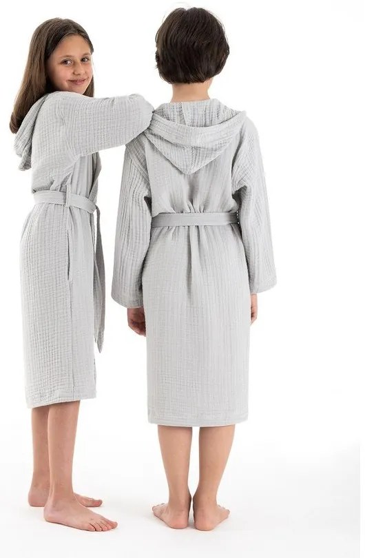 Сива муселинова детска хавлия размер 5-6 години Muslin – Foutastic