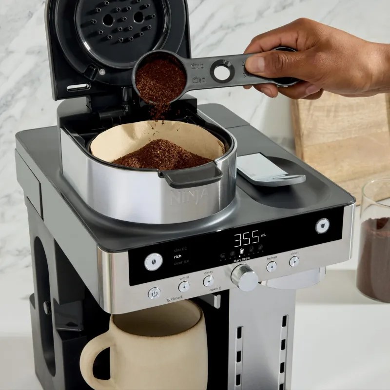 Еспресо машина Ninja Prestige CFN802EU, 1650W, 19 bar, 1.8 л, 10 размера, 3 режима, DualBrew, Nespresso, Инокс