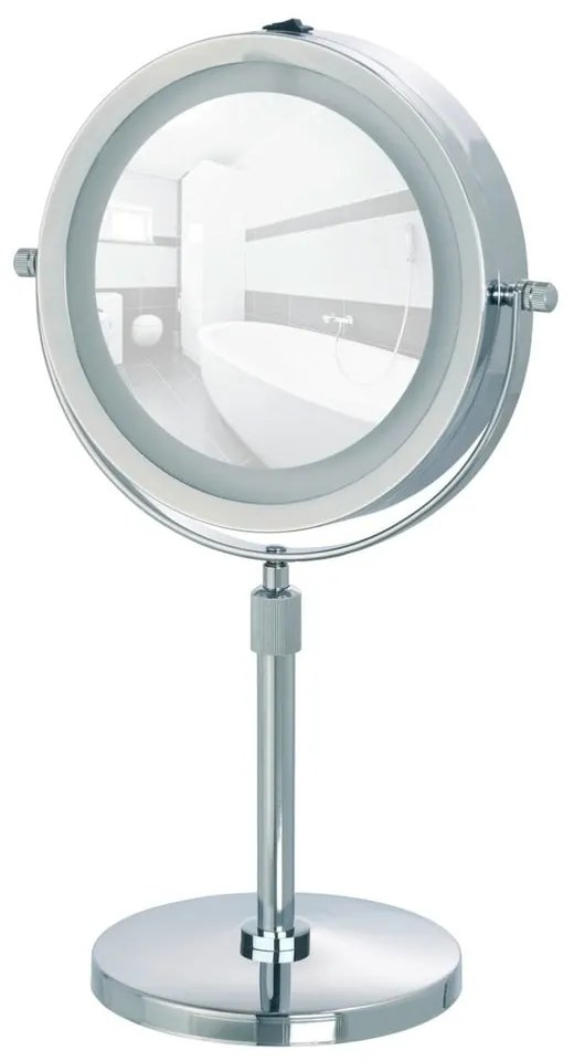 Козметично огледало със светлина/увеличително (5x) ø 13,5 cm Lumi – Wenko