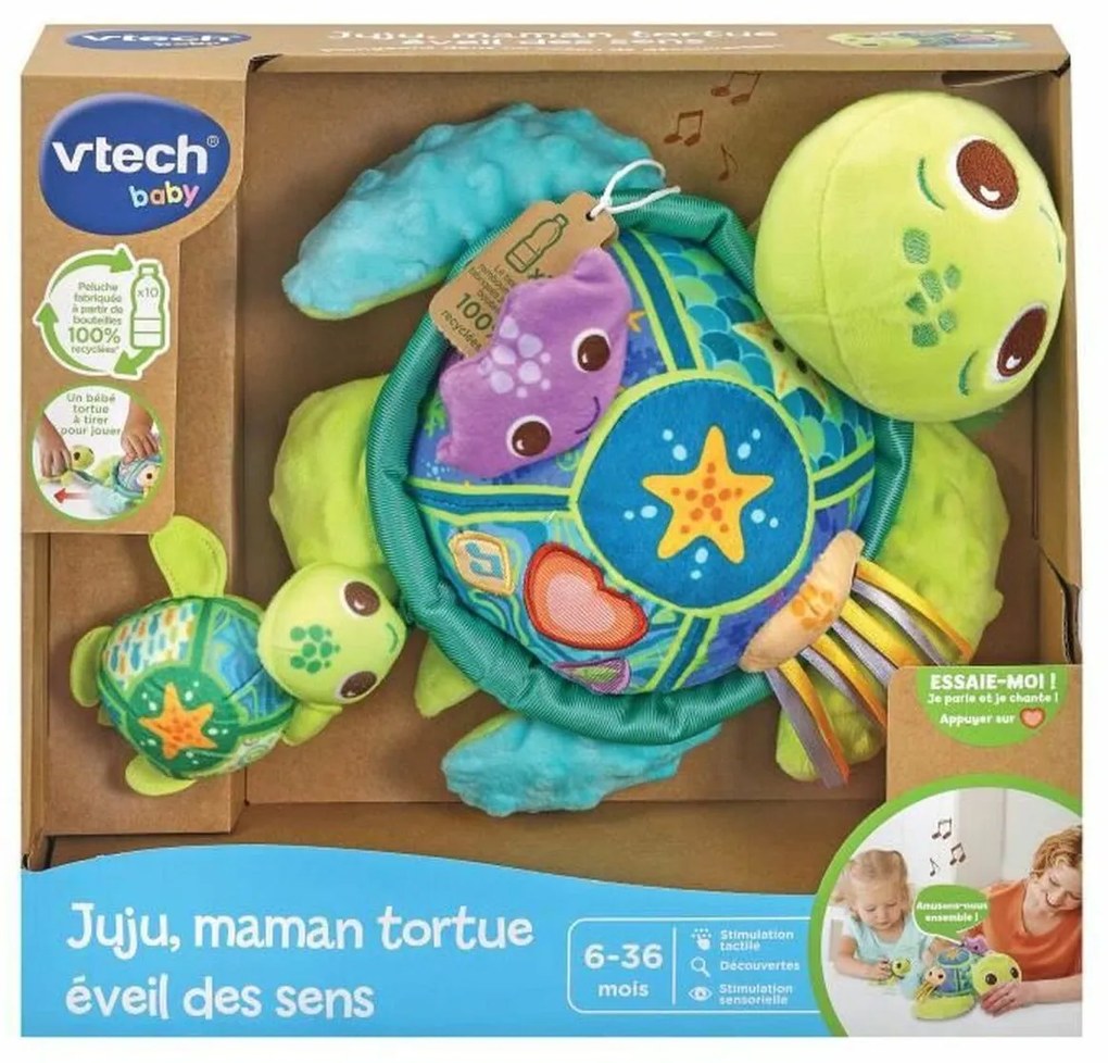 Плюш Vtech Baby  Juju, Mother Turtle  + 6 месеца Рециклиран Музикален