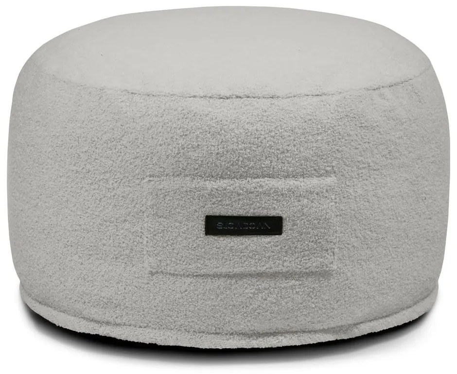 Светлосива табуретка от букле Om 60 – SLOWDOWN