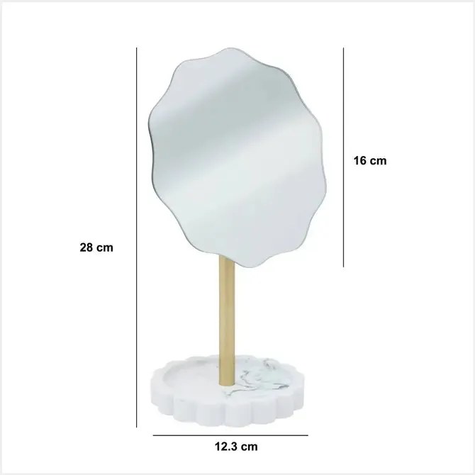 Огледало за баня 5five Marby, 16.2x12.2x16.5 cm, Бяло