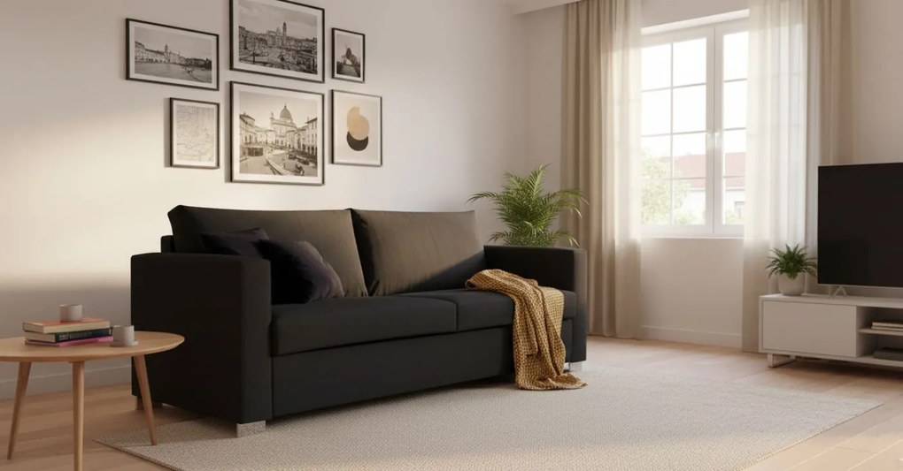 Диван Smart two seater-120φ 90β cm.-Black