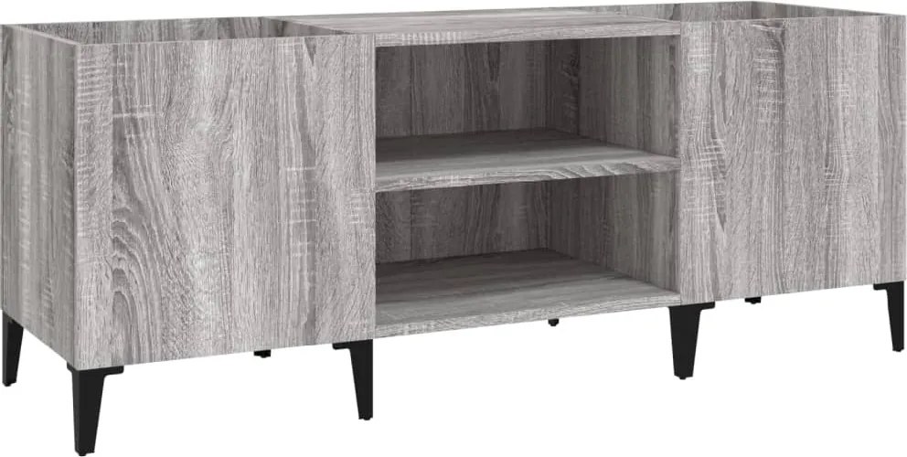 831939 vidaXL Шкаф за винилови плочи сив сонома 121x38x48 см инженерно дърво