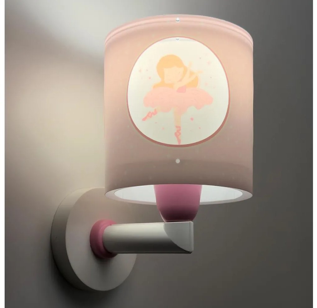 Dalber 60919 - Детска стенна лампа PRINCESS DANCE 1xE27/15W/230V розова