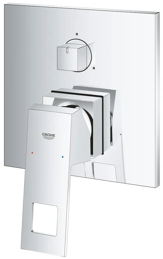 Външни части на смесител за баня за вграждане Grohe Eurocube-Glossy Silver