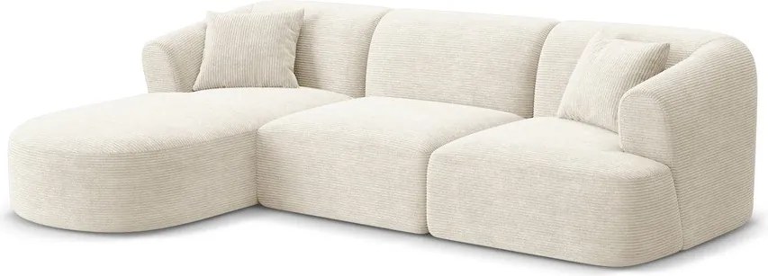 Бежов ъглов диван от рипсено кадифе (ляв ъгъл) Campi – Cosmopolitan Design