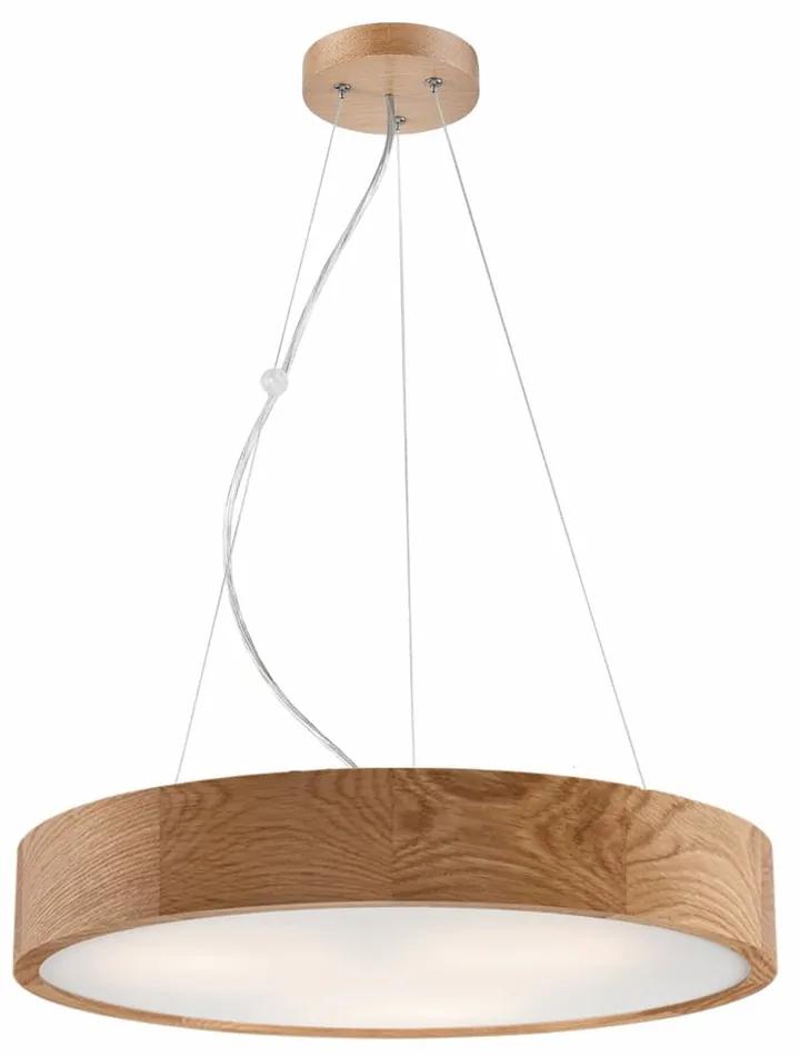Кафява висяща лампа със стъклен абажур ø 47 cm Eveline - LAMKUR