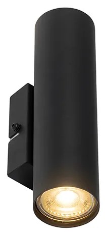 Модерен стенен аплик черен 2-светлина - Jeana