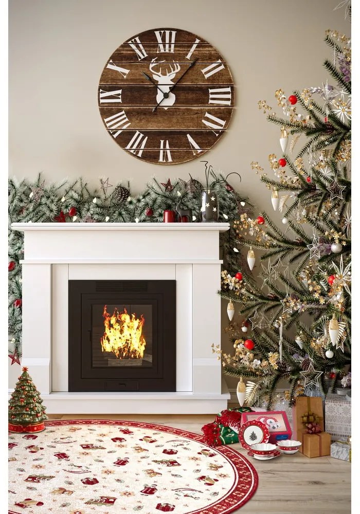 Червен кръгъл килим с коледен мотив със смес от памук ø 200 cm Toy's Delight Red Christmas – Villeroy&amp;Boch