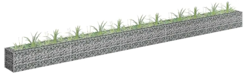 145645 vidaXL Габион повдигната леха, поцинкована стомана, 450x30x30 cм