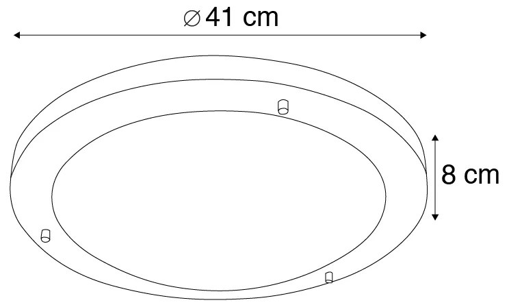 Модерна таванна лампа стомана 41 см IP44 - Yuma