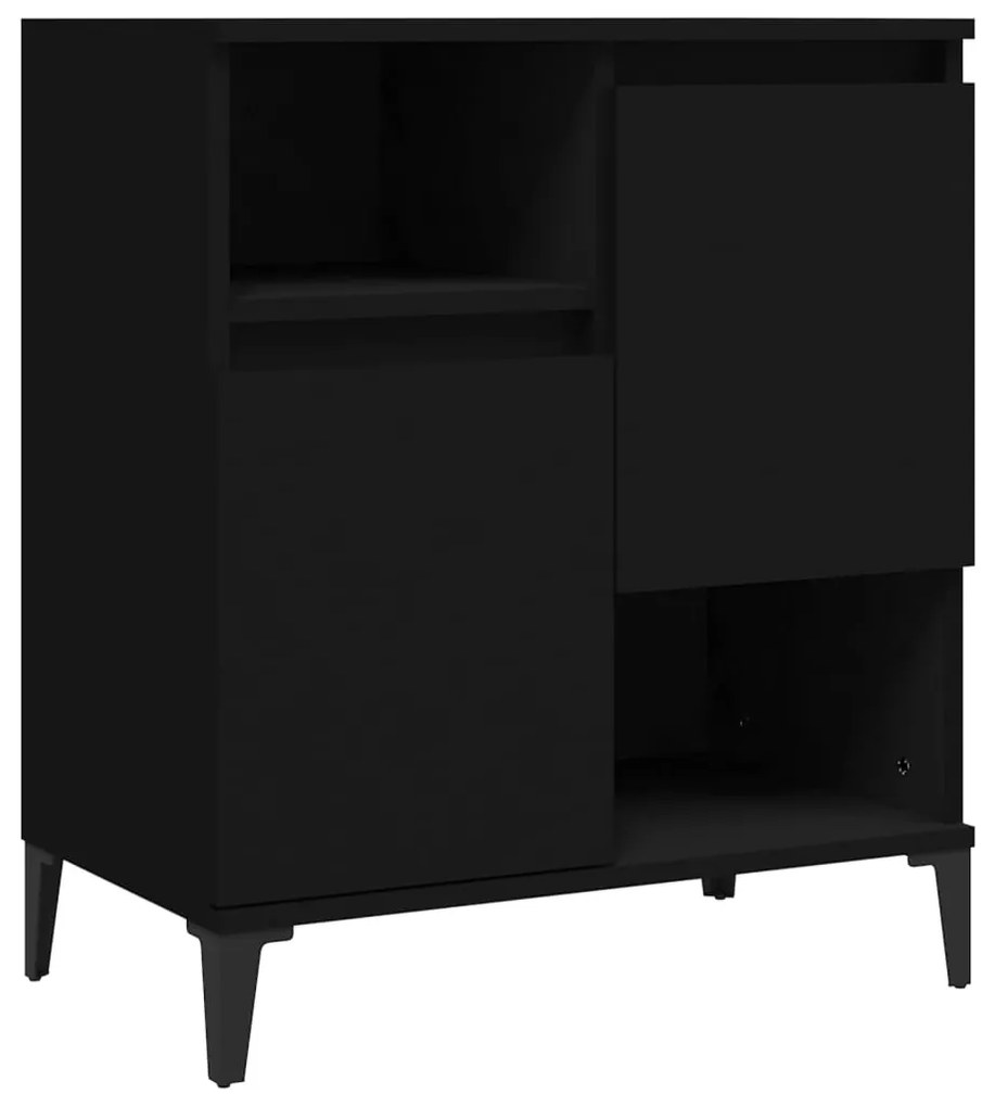 821149 vidaXL Сайдборд, черен, 60x35x70 см, инженерно дърво