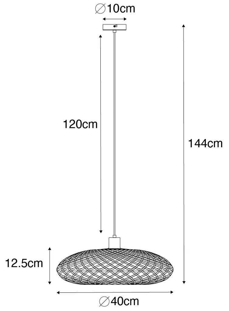 Ориенталски висящ аплик черен бамбук 40 см - Ostrava