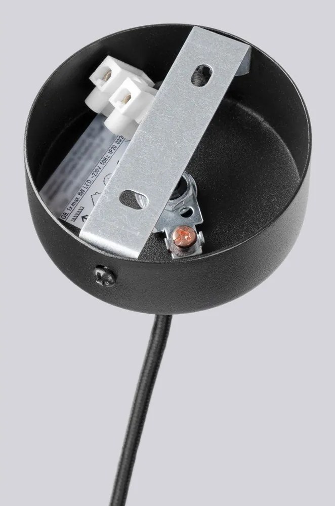 Черно висящо осветително тяло със стъклен абажур Orbital – Sollux