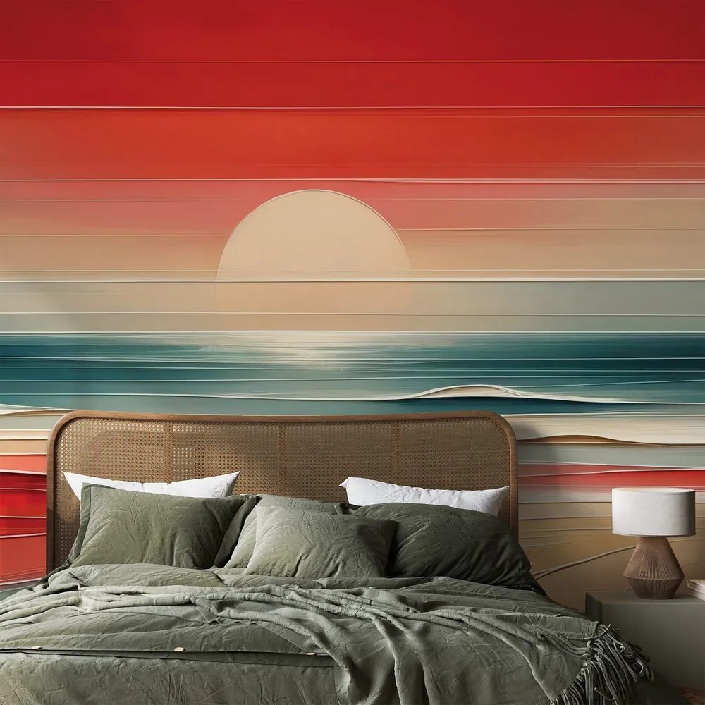 Самозалепващ тапет – Абстрактен залез над океана