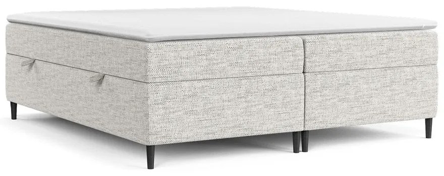 Светлосиво боксспринг легло с място за съхранение 180x200 cm Araya – Maison de Rêve