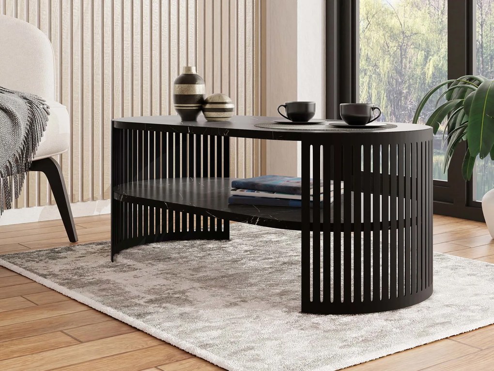 Холна маса Fikoli I-Черен мрамор - Черно