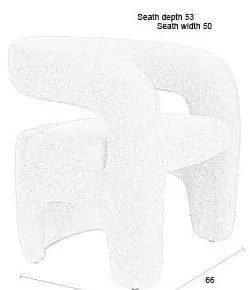 Бяло кресло от букле Nova – White Label