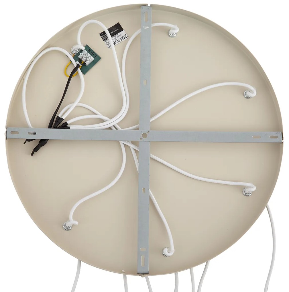 Арт Деко висяща лампа бежова с бяло стъкло 7 светлини - Sandra