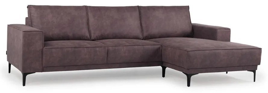 Тъмнокафяв ъглов диван от изкуствена кожа (десен ъгъл) Copenhagen - Scandic
