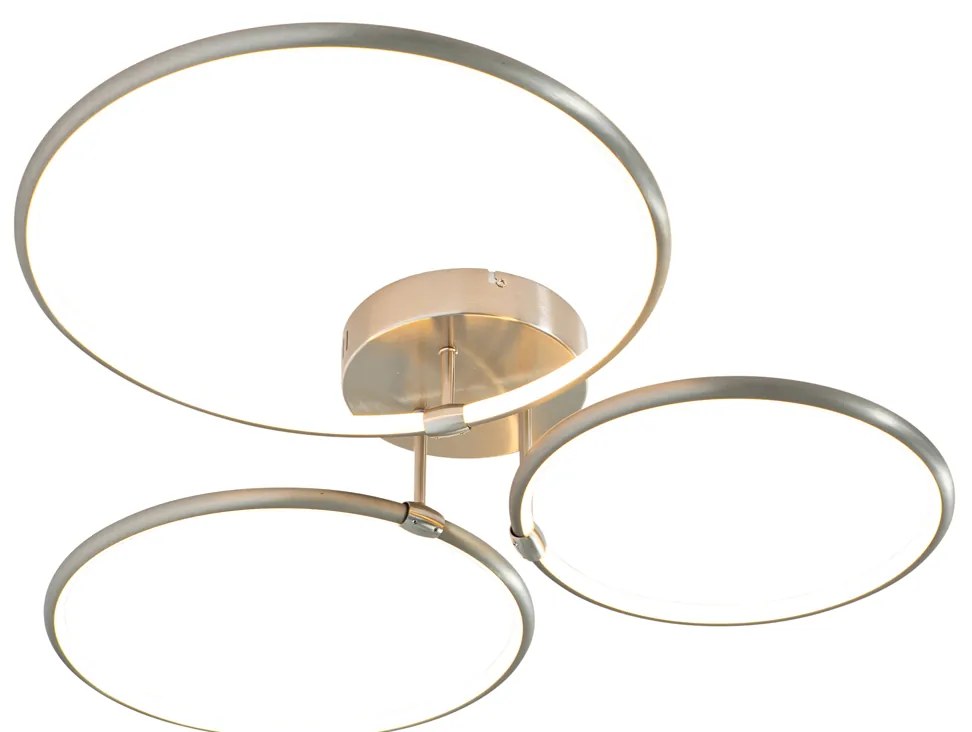 Таванна лампа от стомана с LED 3-степенна димираща 3-светлина - Joaniqa