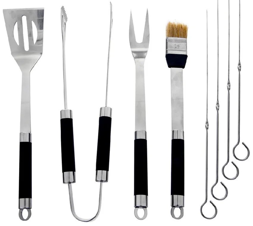 Комплект от 8 инструмента за грил от неръждаема стомана и калъф - Orion
