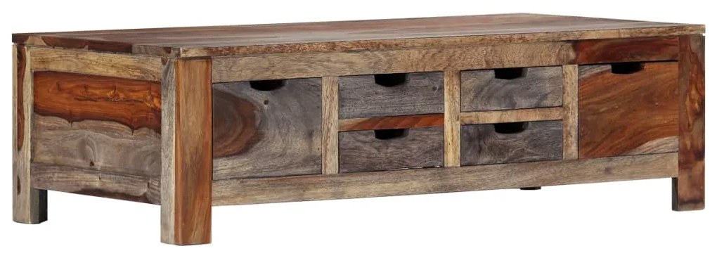 247982 vidaXL Маса за кафе, сива, 100x50x30 см, акациево дърво масив