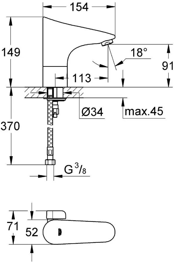 Electronic mixer wash Тоалетна Grohe Europlus E