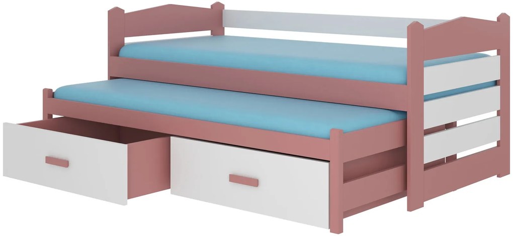 Бебешко Детско легло Camaro-180 x 80-Without protector-Roz-White